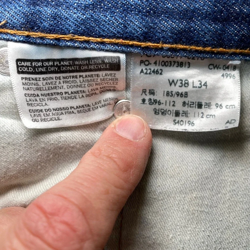 Levi's 517 Boot Cut Jeans Men's 38x34 Blue Water Less Stretch Denim